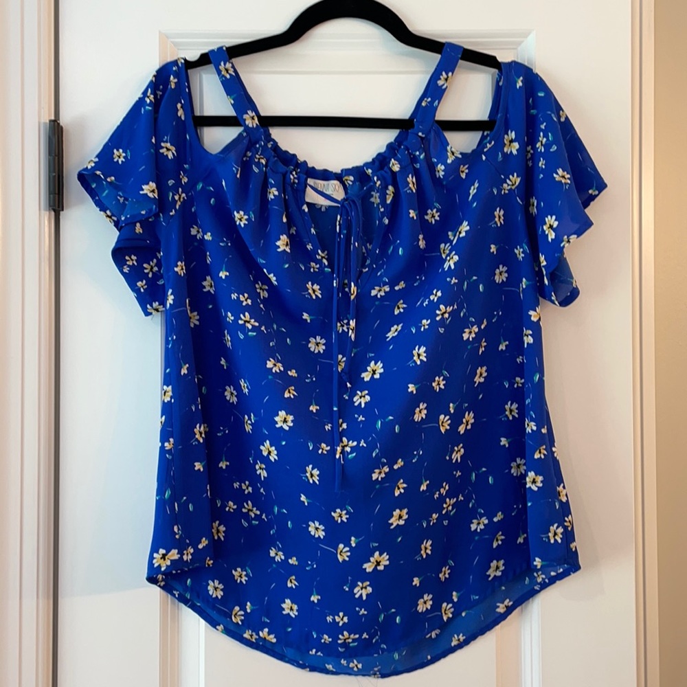 Blue floral top